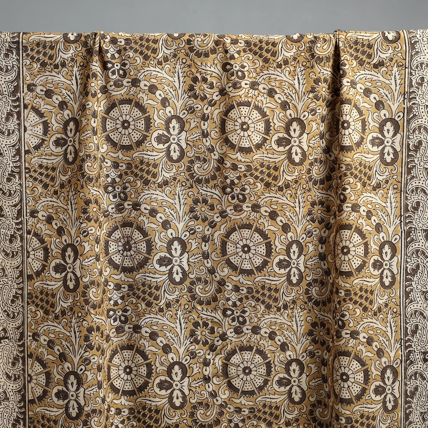 Natural dyed pedana kalamkari printed handloom cotton towel