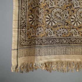 Natural dyed pedana kalamkari printed handloom cotton towel