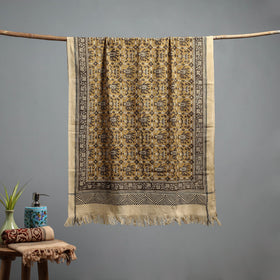 Natural dyed pedana kalamkari printed handloom cotton towel