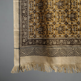 Natural dyed pedana kalamkari printed handloom cotton towel