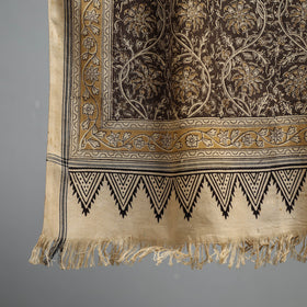 Natural dyed pedana kalamkari printed handloom cotton towel