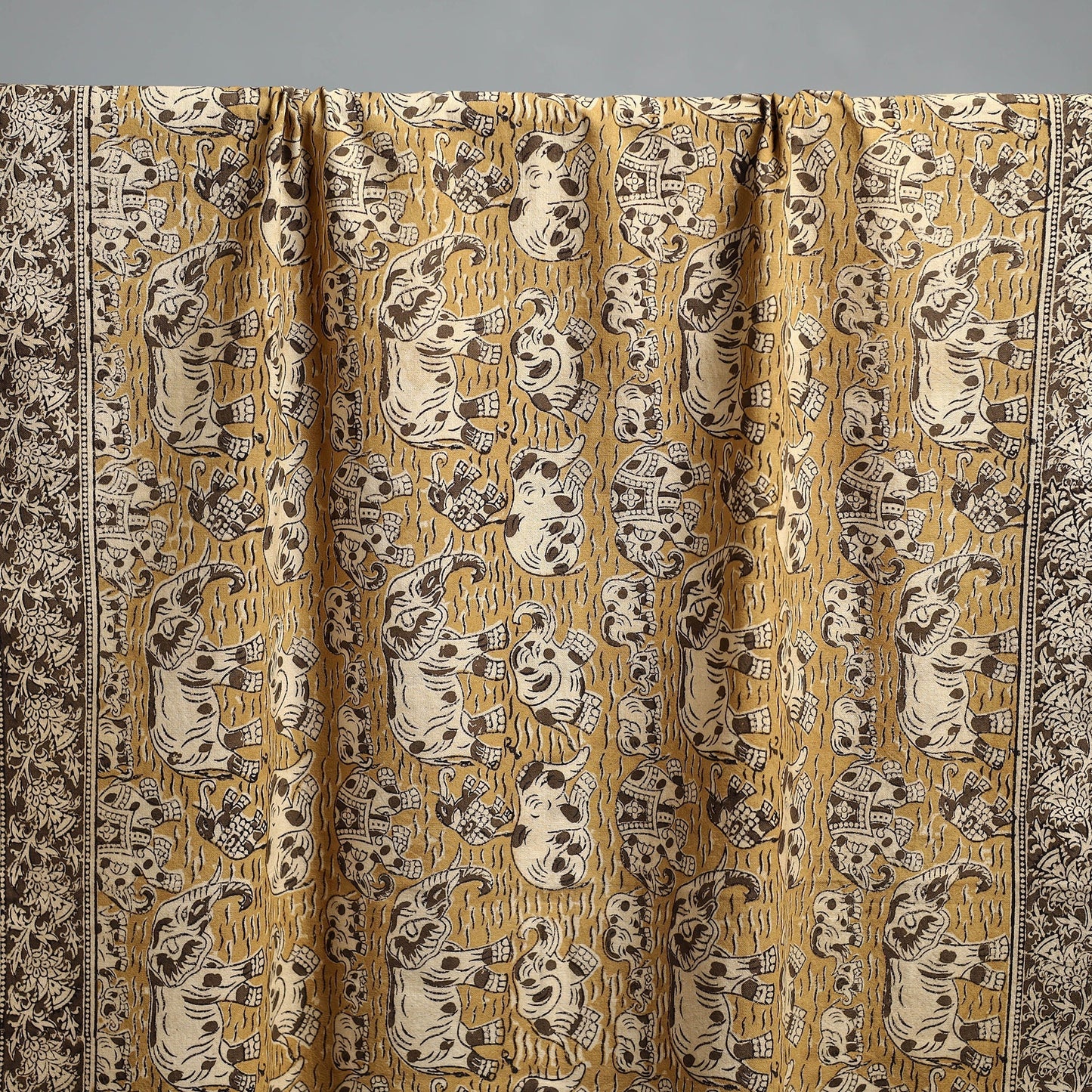 Natural dyed pedana kalamkari printed handloom cotton towel