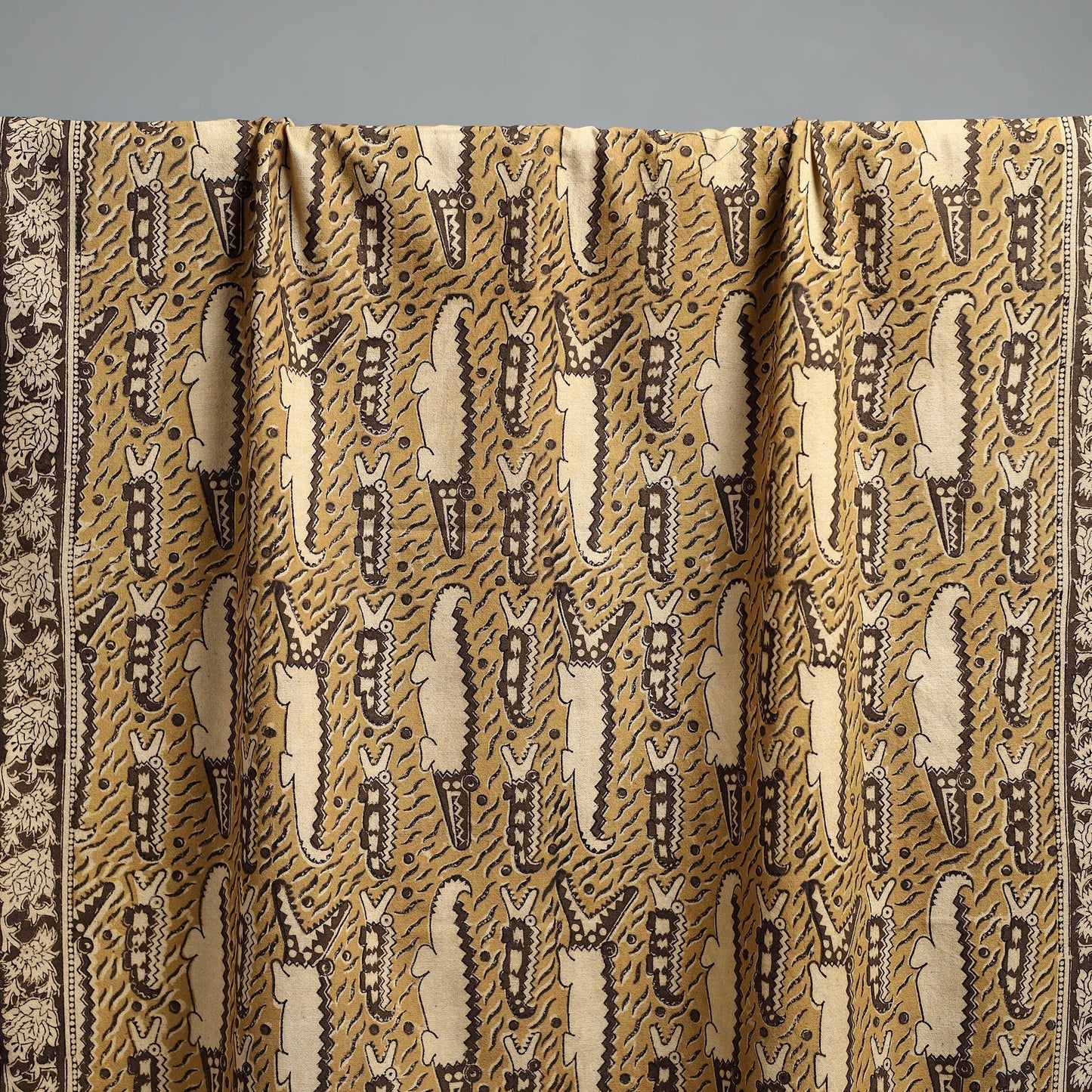 Natural dyed pedana kalamkari printed handloom cotton towel