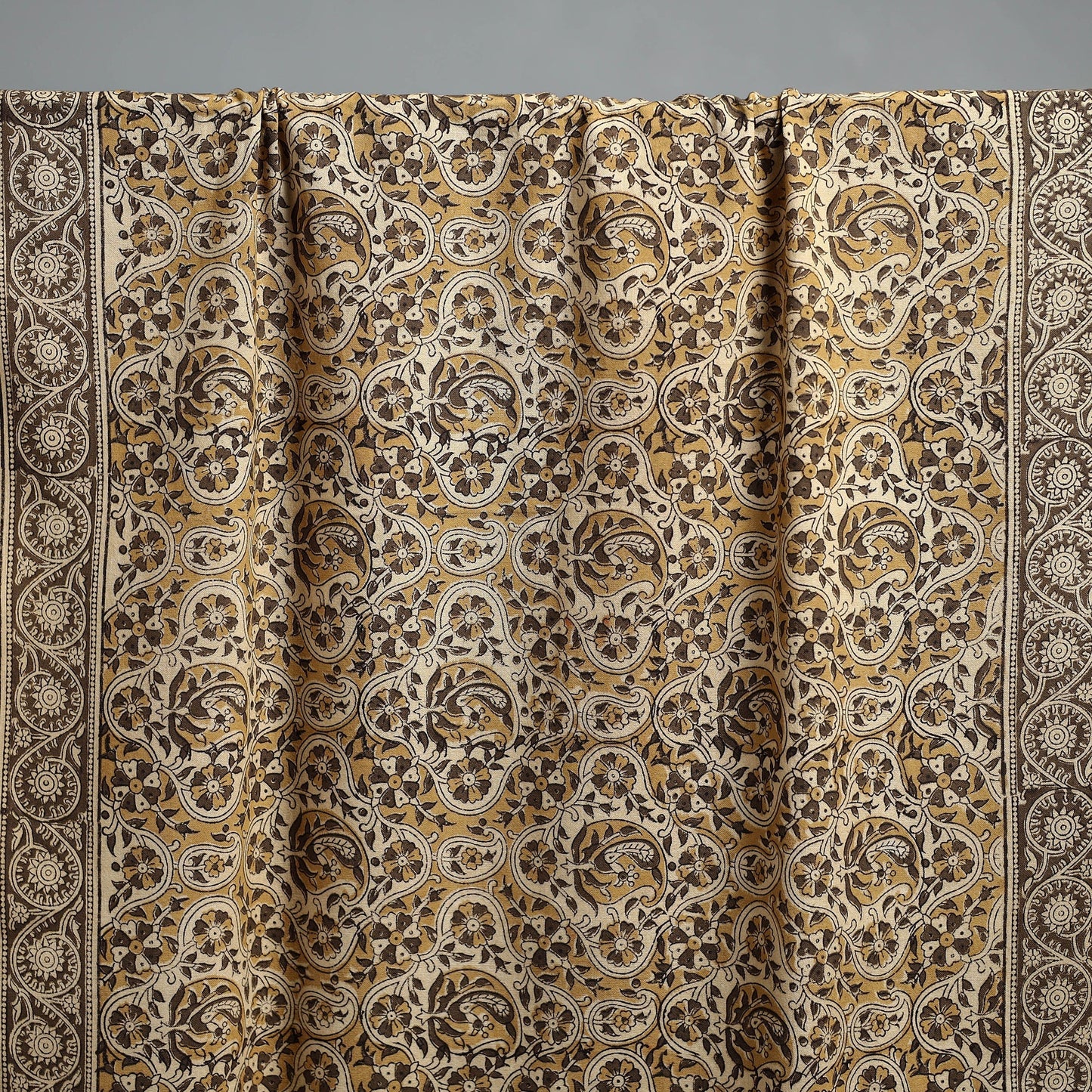 Natural dyed pedana kalamkari printed handloom cotton towel