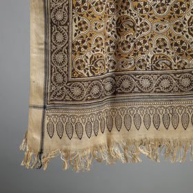 Natural dyed pedana kalamkari printed handloom cotton towel