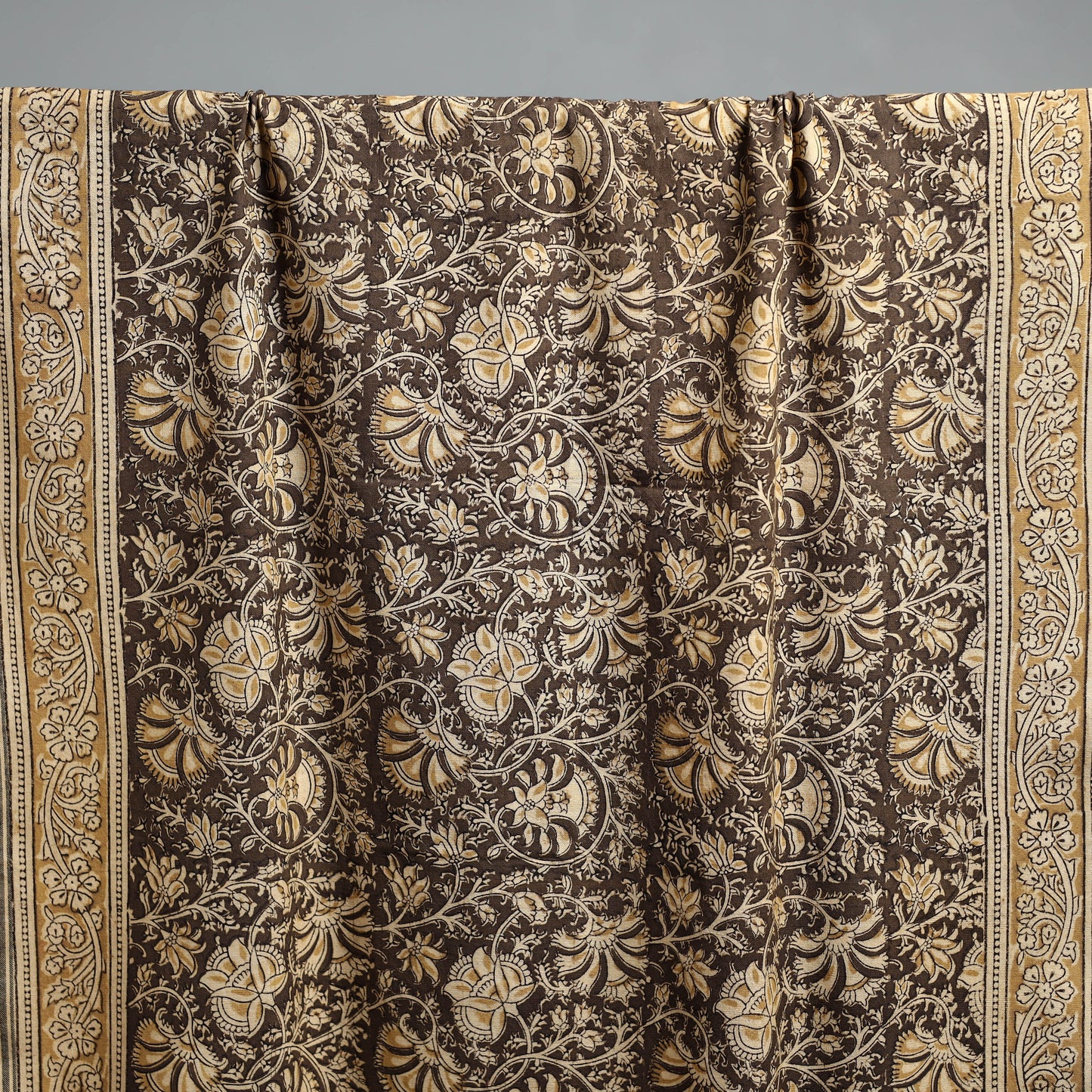 Natural dyed pedana kalamkari printed handloom cotton towel