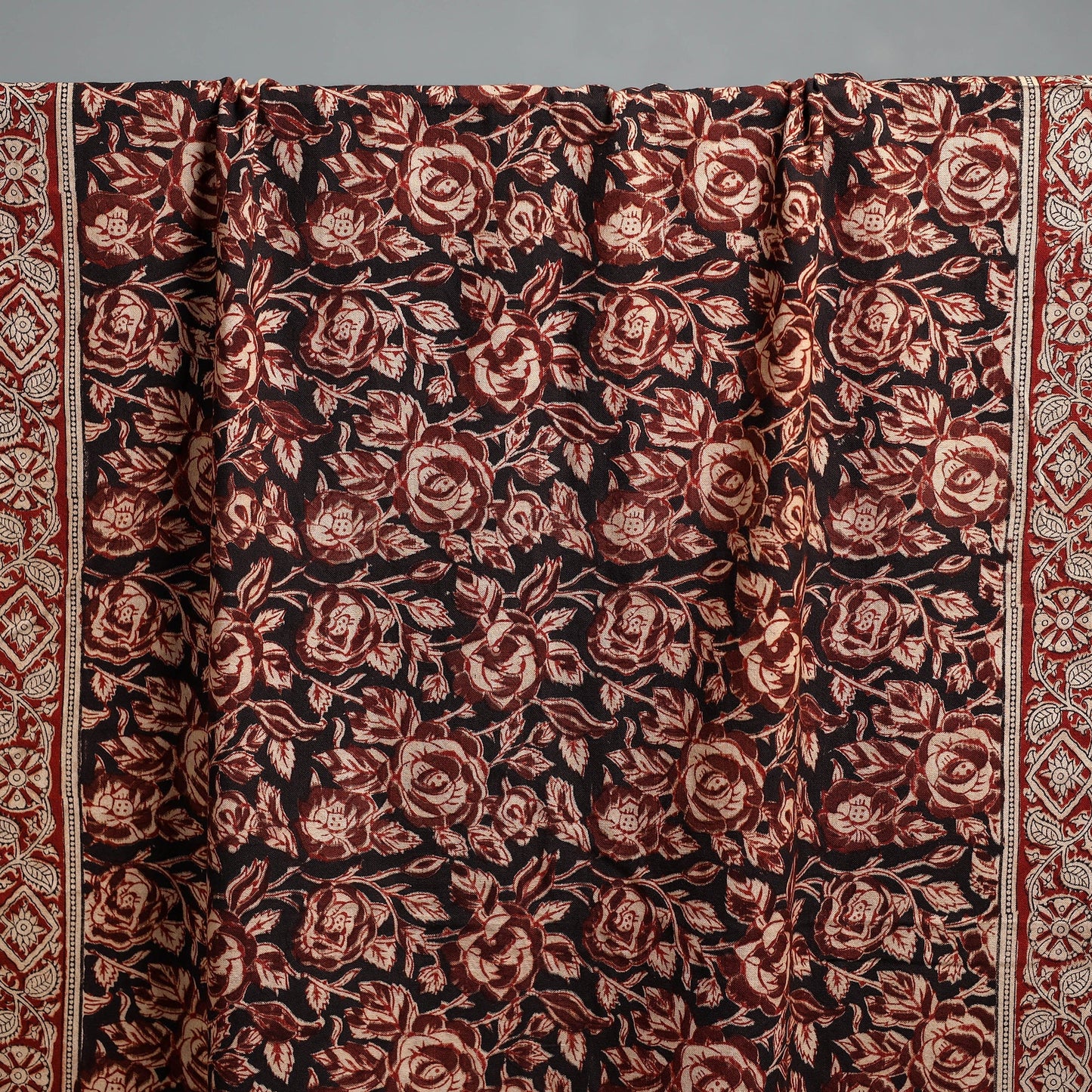 Natural dyed pedana kalamkari printed handloom cotton towel