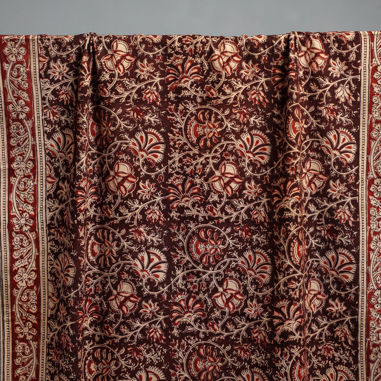 Natural dyed pedana kalamkari printed handloom cotton towel