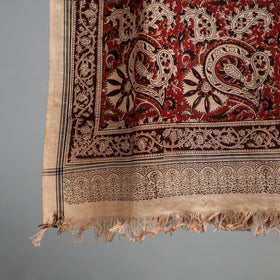 Natural dyed pedana kalamkari printed handloom cotton towel