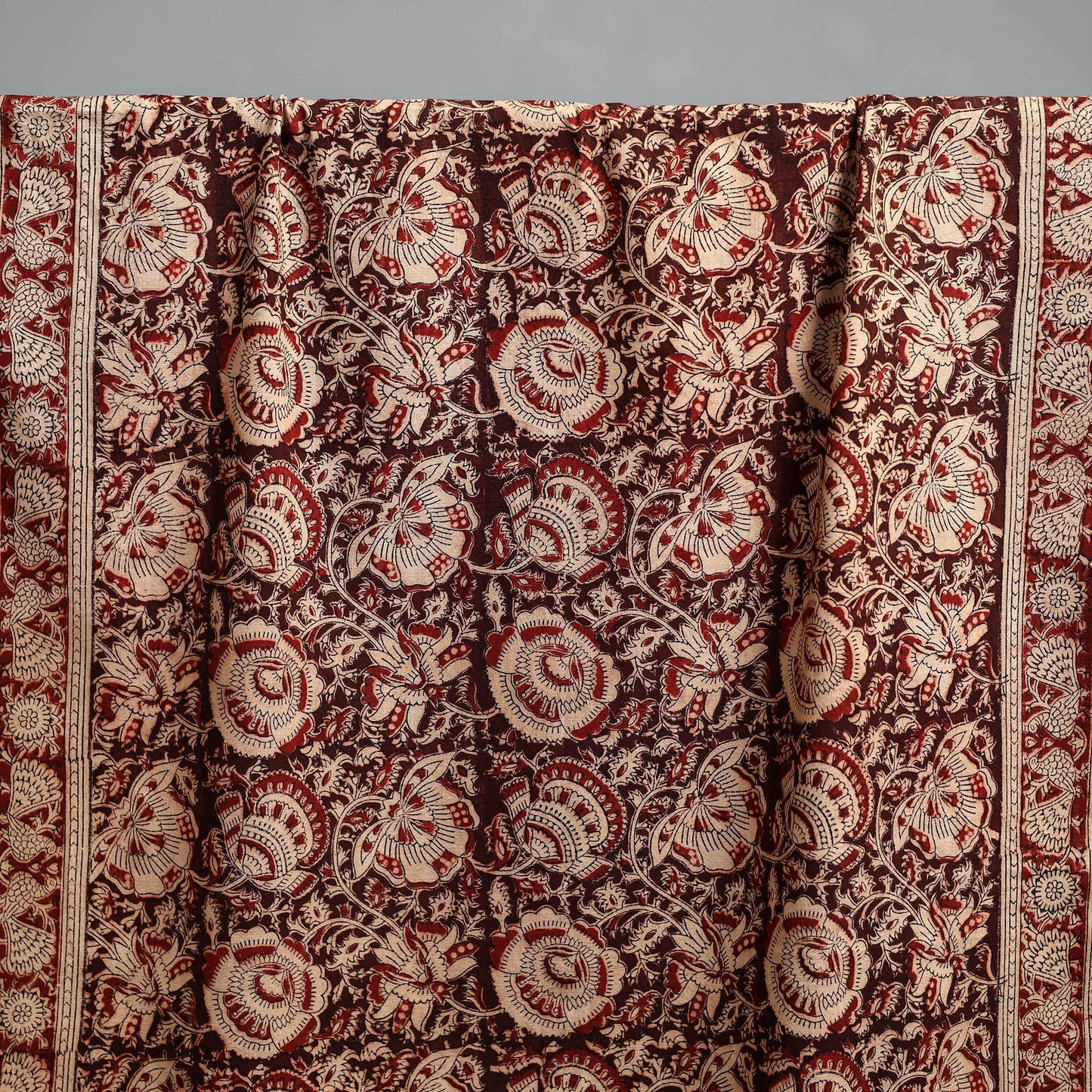 Natural dyed pedana kalamkari printed handloom cotton towel