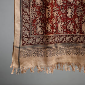 Natural dyed pedana kalamkari printed handloom cotton towel