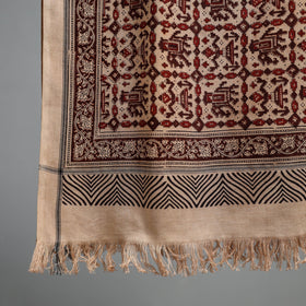 Natural dyed pedana kalamkari printed handloom cotton towel