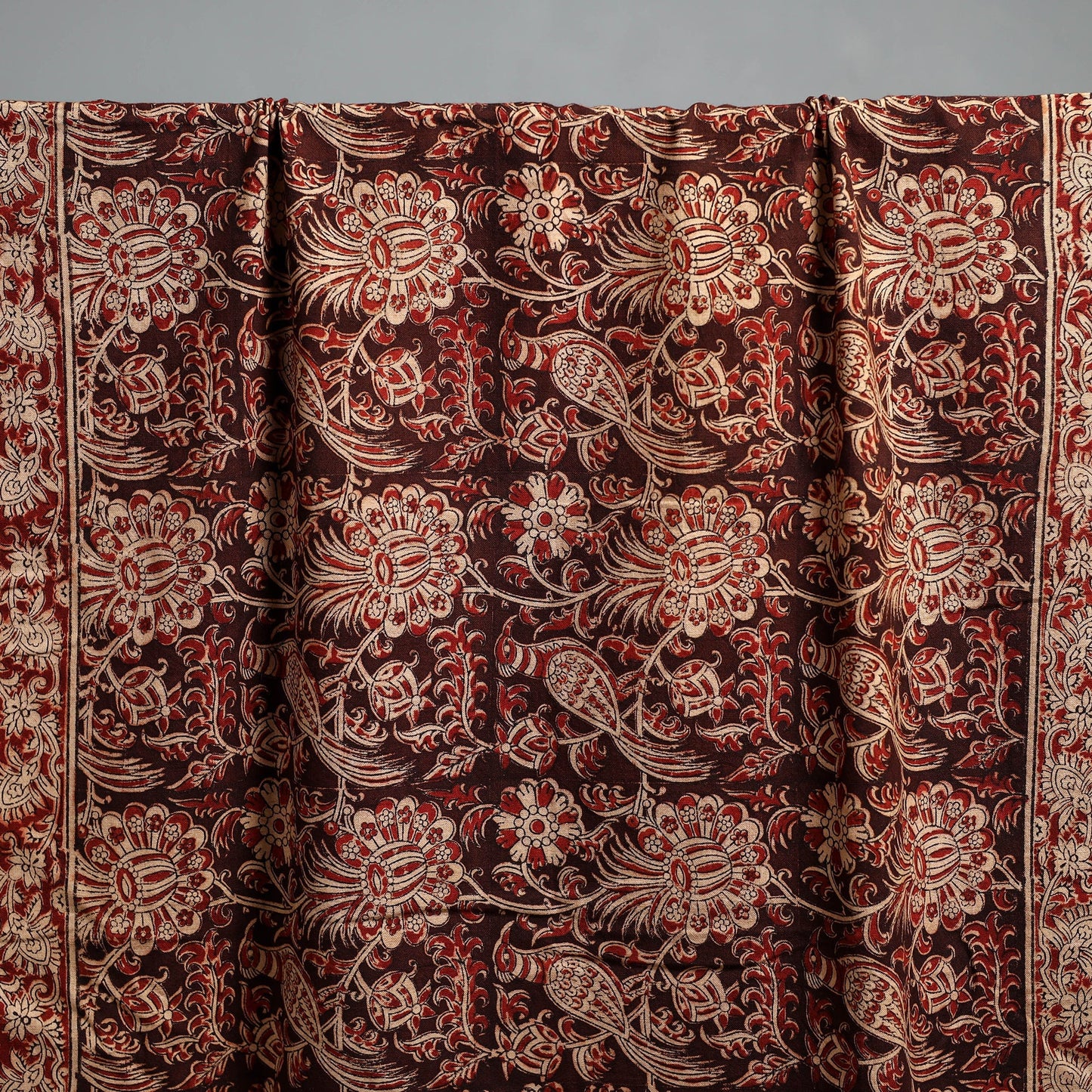 Natural dyed pedana kalamkari printed handloom cotton towel