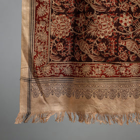 Natural dyed pedana kalamkari printed handloom cotton towel