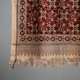 Natural dyed pedana kalamkari printed handloom cotton towel