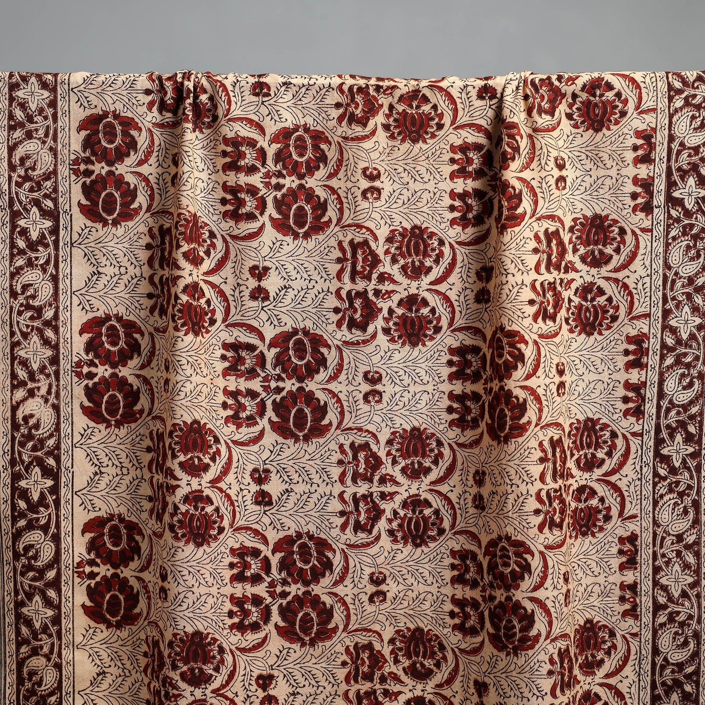 Natural dyed pedana kalamkari printed handloom cotton towel