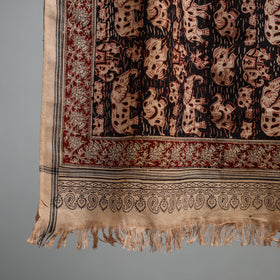 Natural dyed pedana kalamkari printed handloom cotton towel