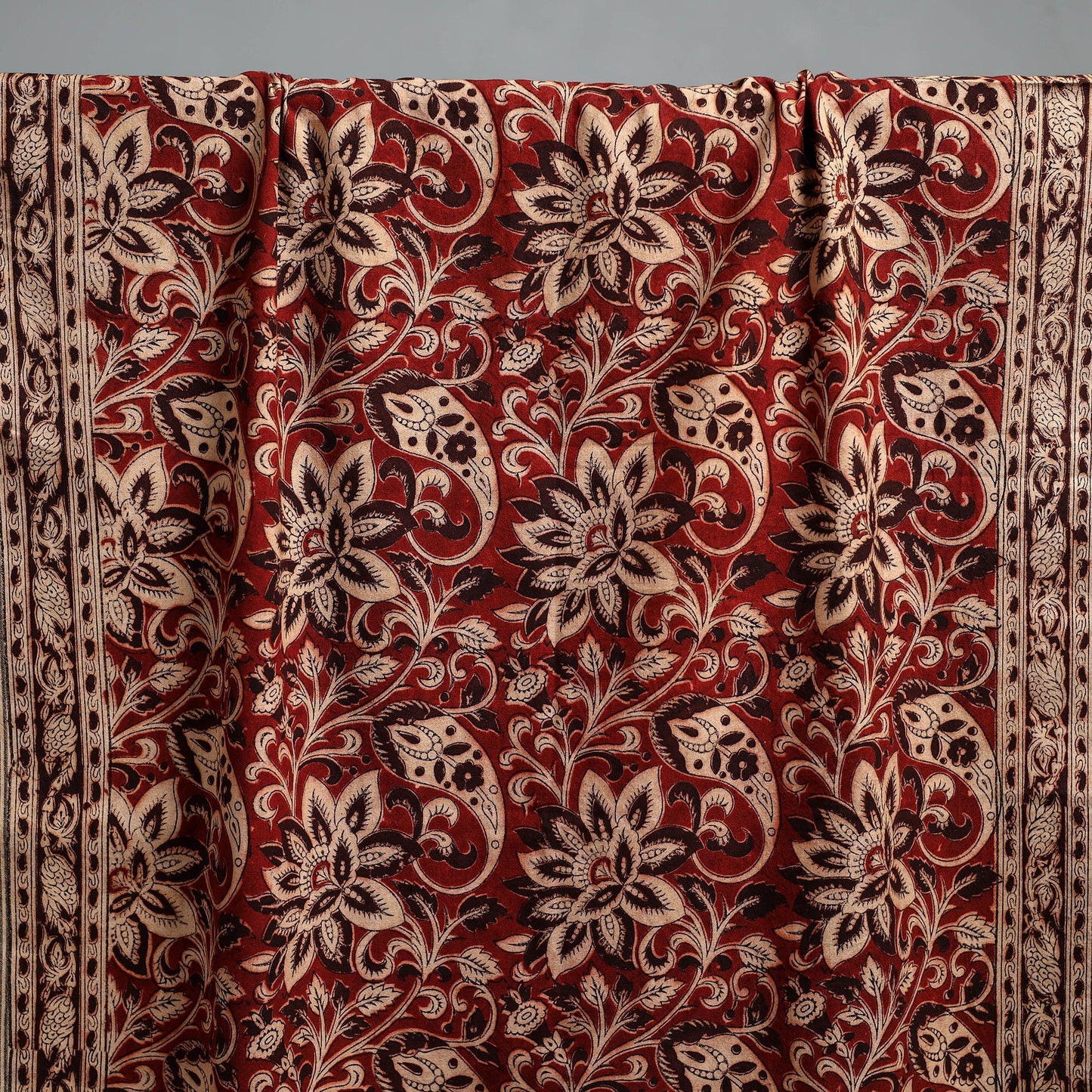 Natural dyed pedana kalamkari printed handloom cotton towel
