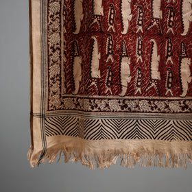 Natural dyed pedana kalamkari printed handloom cotton towel