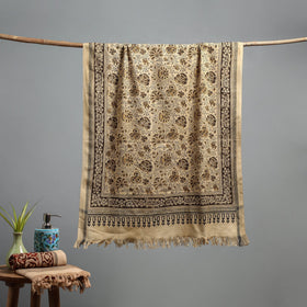 Natural dyed pedana kalamkari printed handloom cotton towel