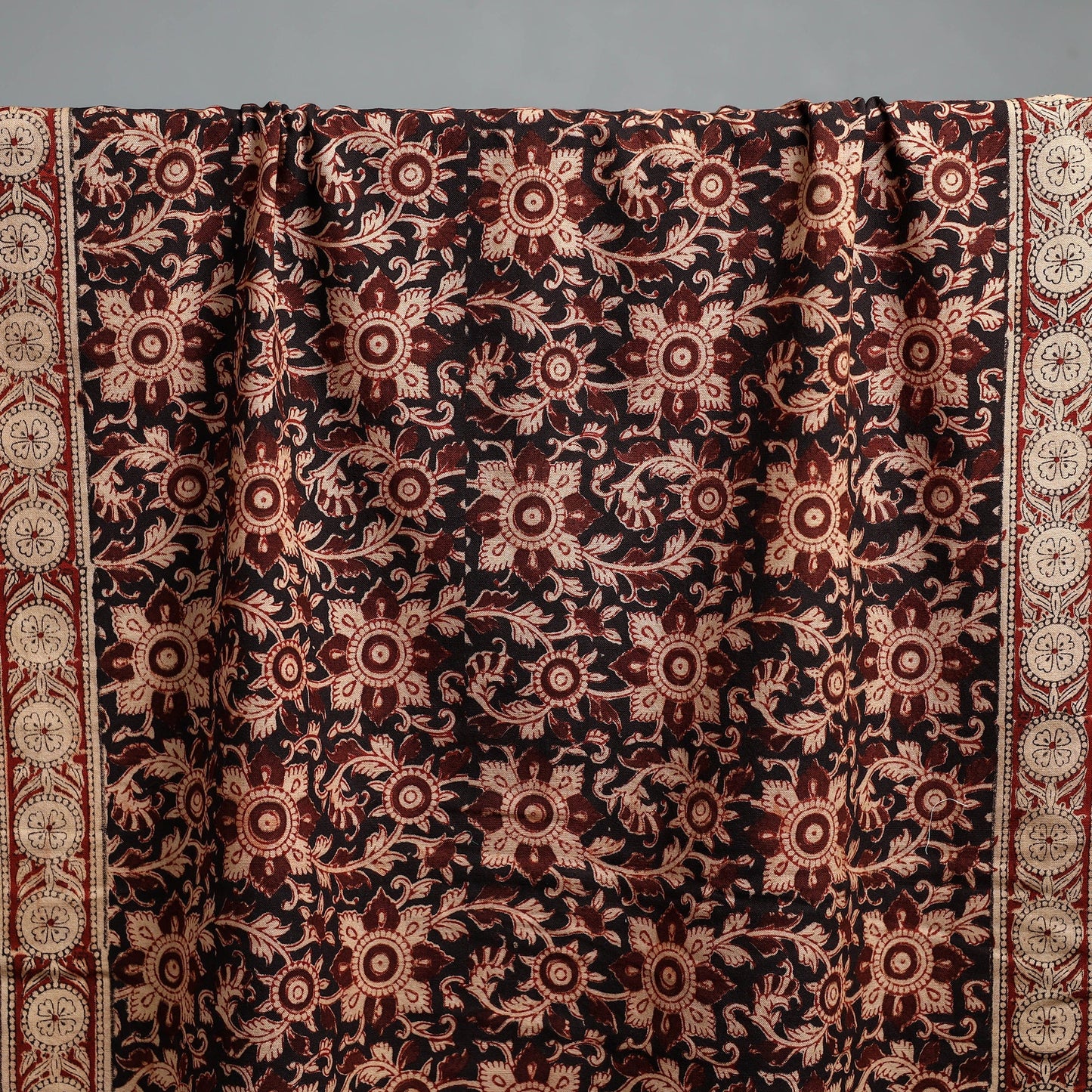 Natural dyed pedana kalamkari printed handloom cotton towel