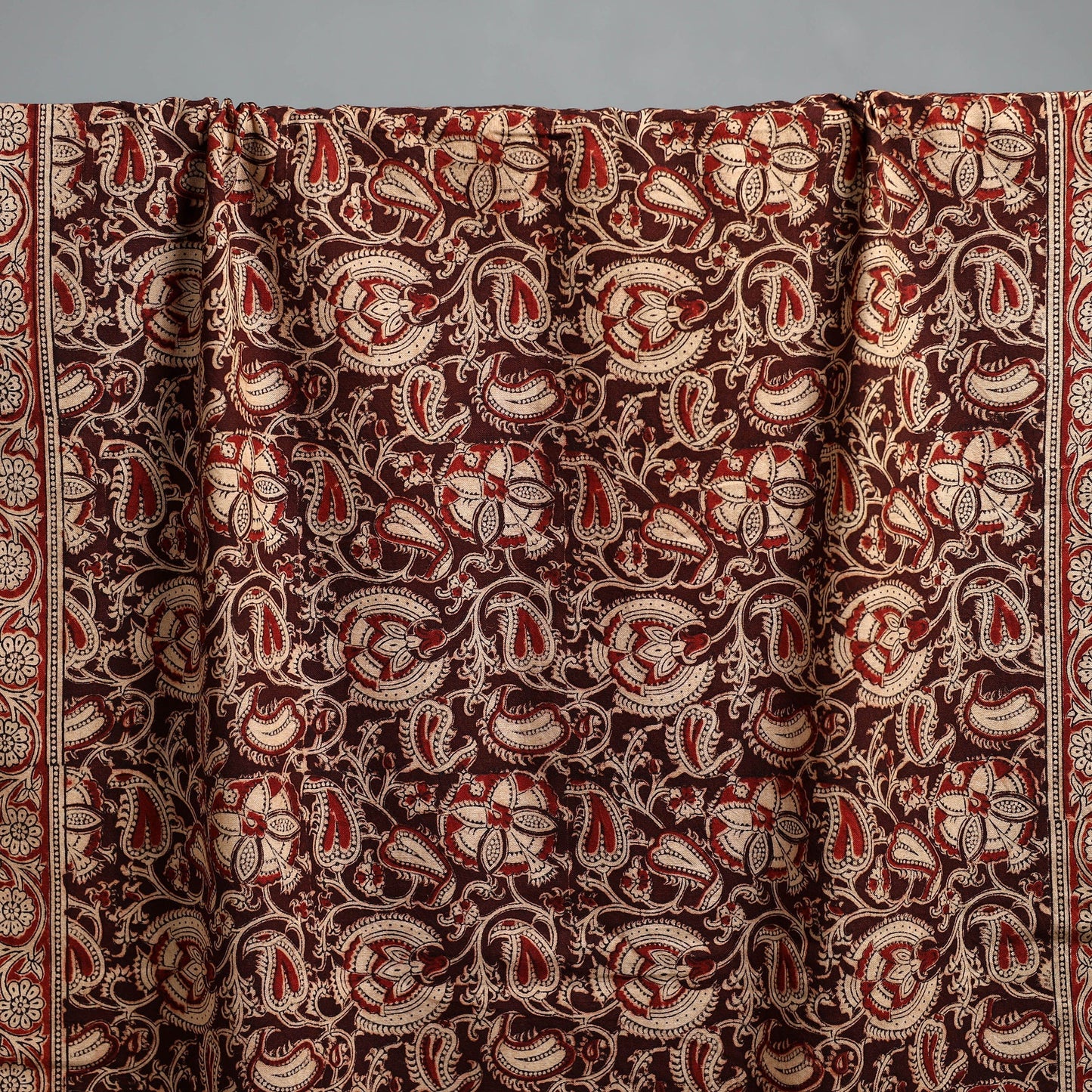 Natural dyed pedana kalamkari printed handloom cotton towel
