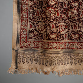 Natural dyed pedana kalamkari printed handloom cotton towel