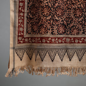 Natural dyed pedana kalamkari printed handloom cotton towel