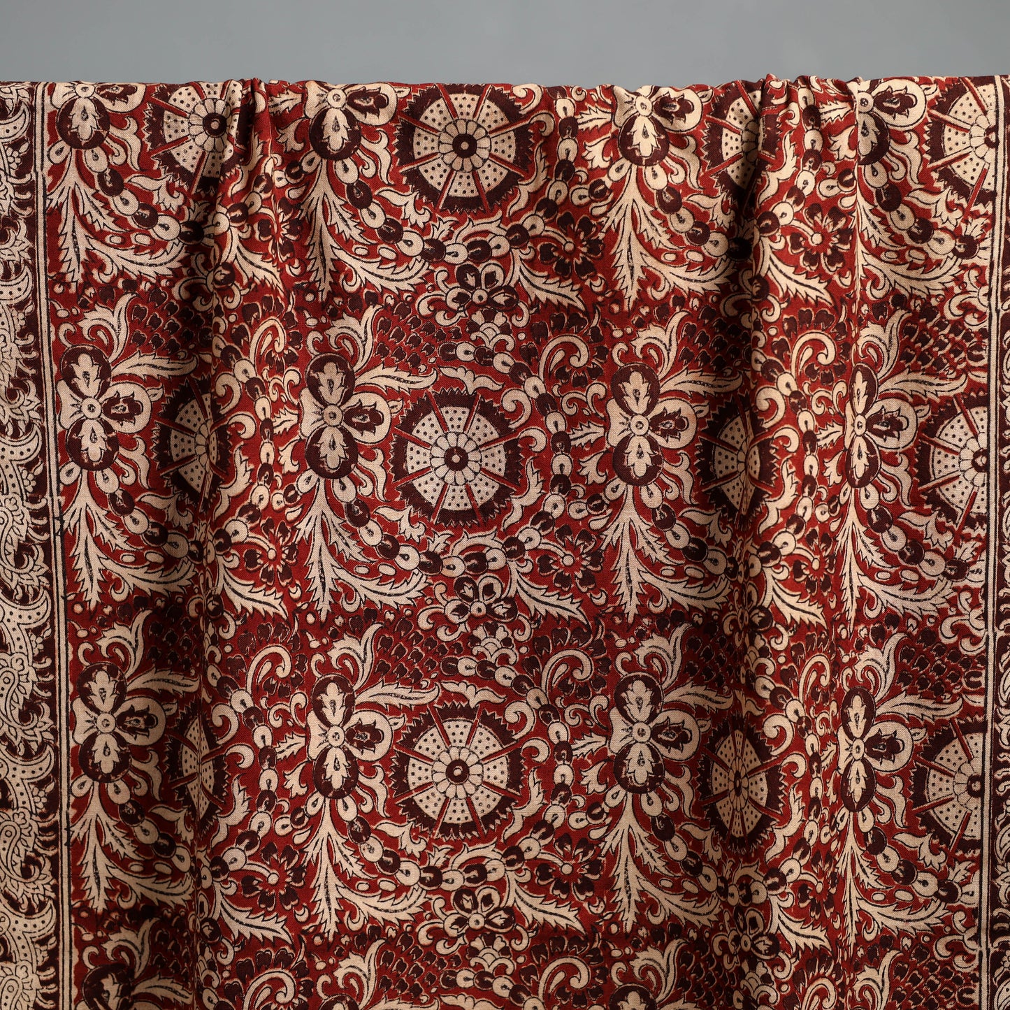 Natural dyed pedana kalamkari printed handloom cotton towel
