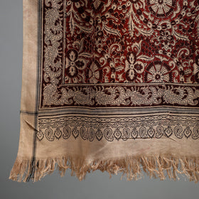 Natural dyed pedana kalamkari printed handloom cotton towel