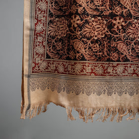 Natural dyed pedana kalamkari printed handloom cotton towel