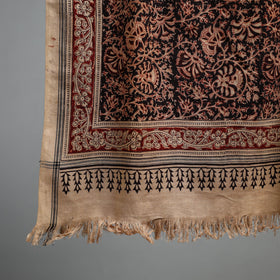 Natural dyed pedana kalamkari printed handloom cotton towel