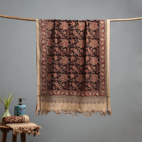 Natural dyed pedana kalamkari printed handloom cotton towel