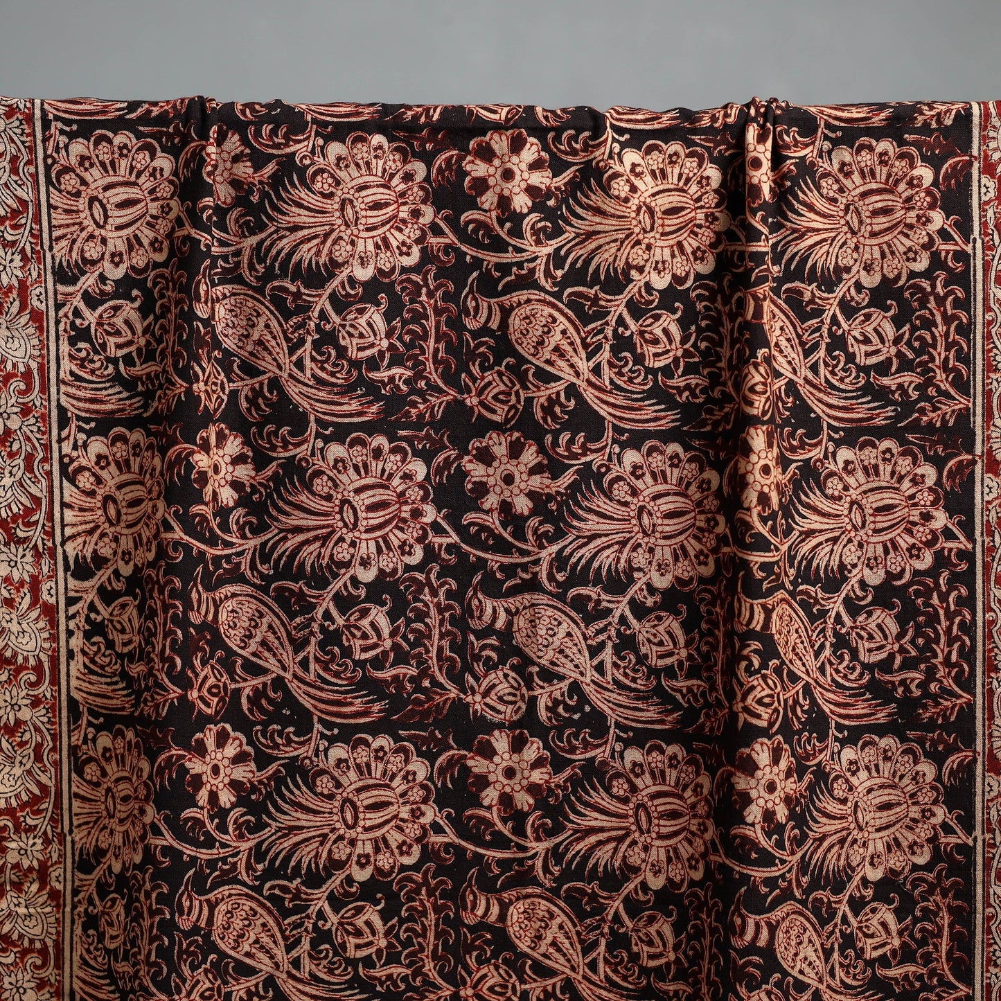 Natural dyed pedana kalamkari printed handloom cotton towel