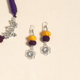 Navratri Special! Purple German Silver Thread Beads Necklace Set