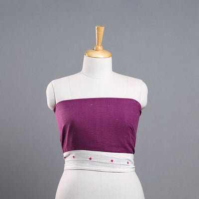Purple - organic kala cotton handloom blouse piece 31