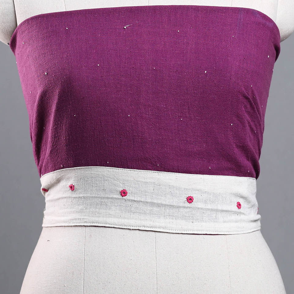 Purple - organic kala cotton handloom blouse piece 31