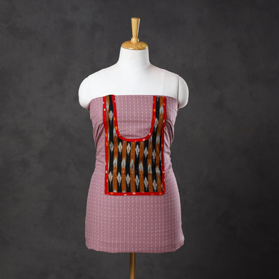 Purple Patchwork Cotton Jacquard Kurta Material (3m) 