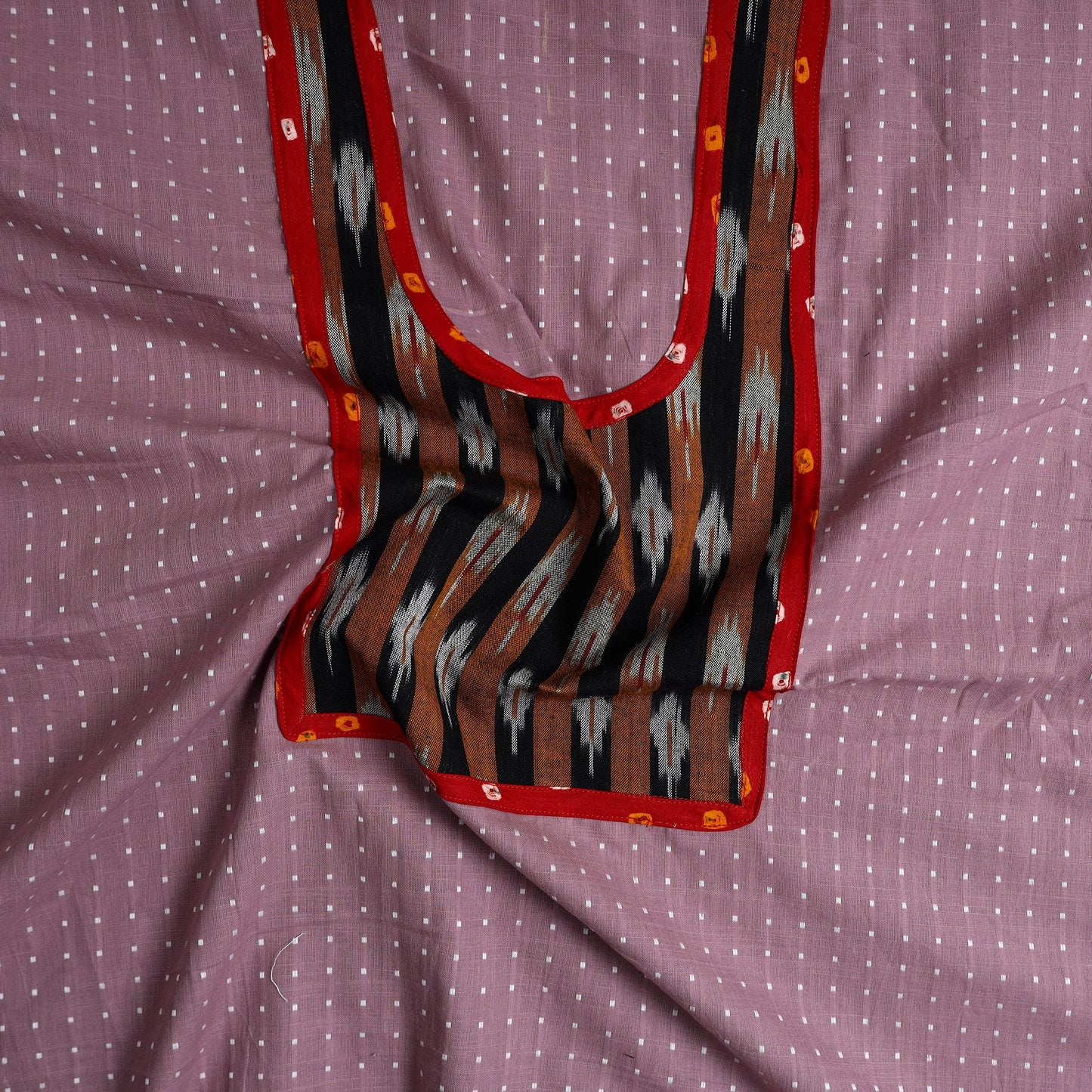 Purple Patchwork Cotton Jacquard Kurta Material (3m) 