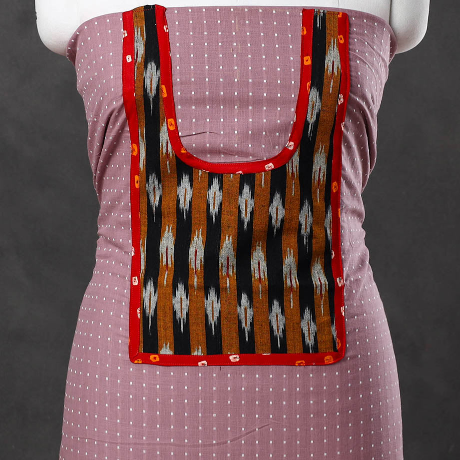 Purple Patchwork Cotton Jacquard Kurta Material (3m) 