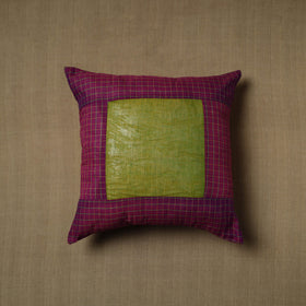 Purple - patchwork cotton kanchipuram cushion cover (16 x
