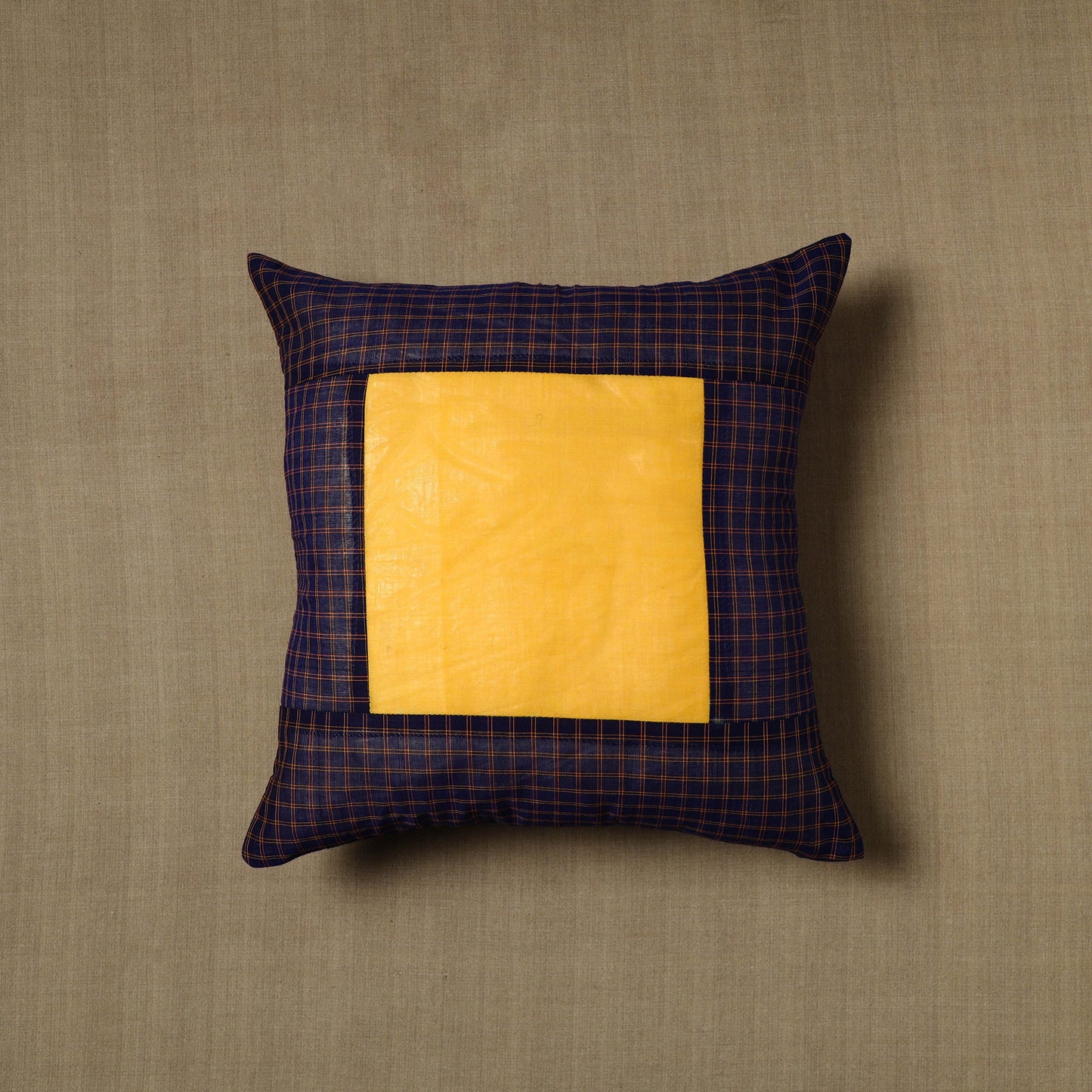 Purple - patchwork cotton kanchipuram cushion cover (16 x