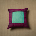 Purple - patchwork cotton kanchipuram cushion cover (16 x
