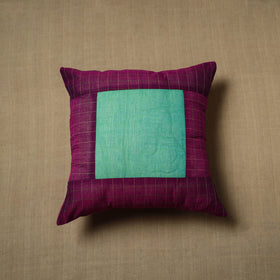 Purple - patchwork cotton kanchipuram cushion cover (16 x
