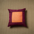 Purple - patchwork cotton kanchipuram cushion cover (16 x