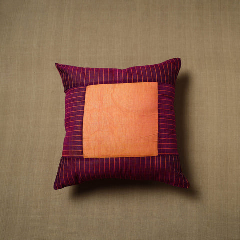 Purple - patchwork cotton kanchipuram cushion cover (16 x