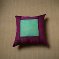 Purple - patchwork cotton kanchipuram cushion cover (16 x