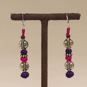 Purple - patwa thread beads earrings by kailash 49
