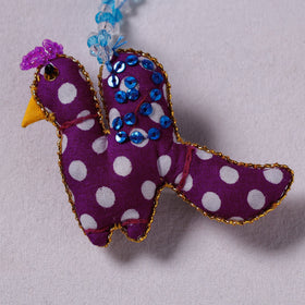 Purple Handcrafted Fab Art & Beadwork Keychain 