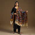 Pen Work Chanderi Silk Handpainted Kalamkari Dupatta